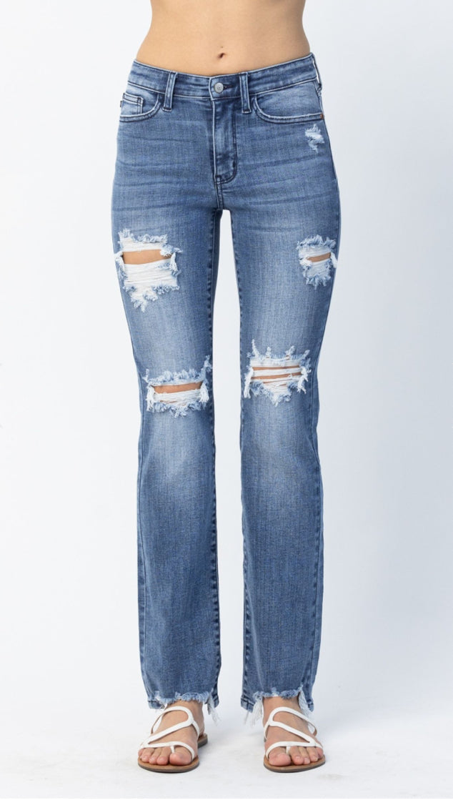 JUDY BLUE MIDRISE DISTRESSED