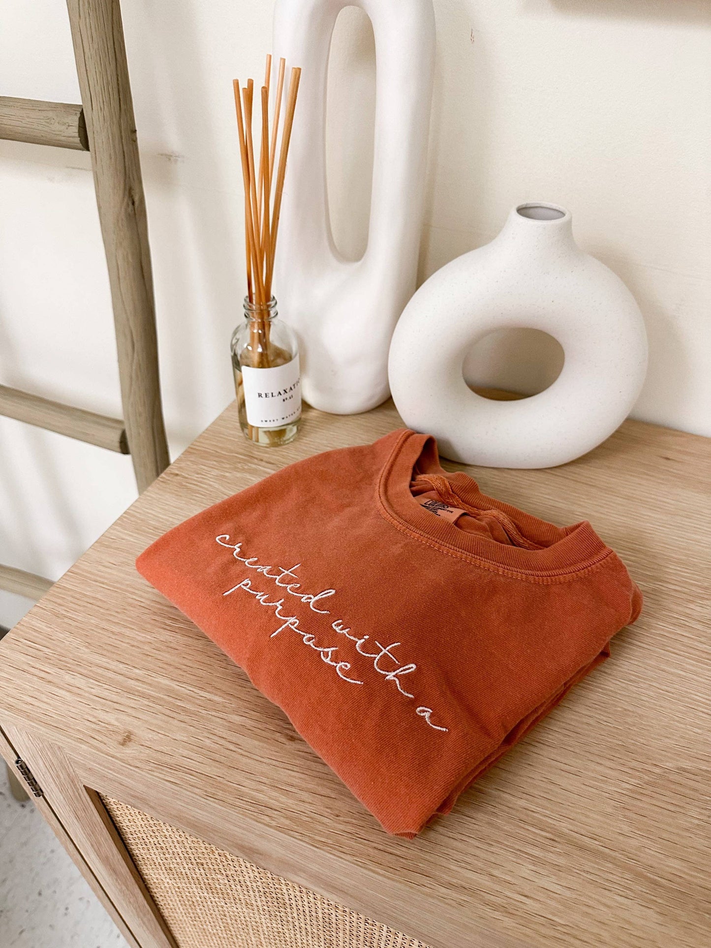 Embroidered Created With A Purpose Summer Tee: Yam / Small