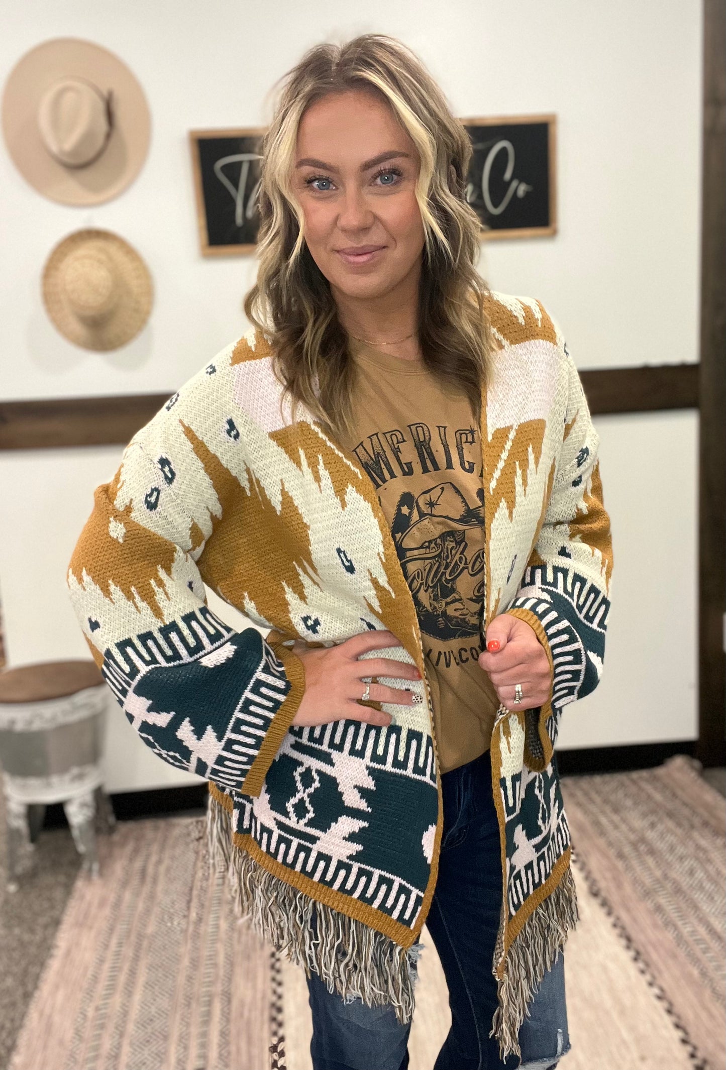 Aztec Fringe Cardigan