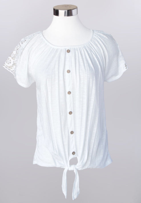 ELEGANT CHARM TIE-KNOT BLOUSE