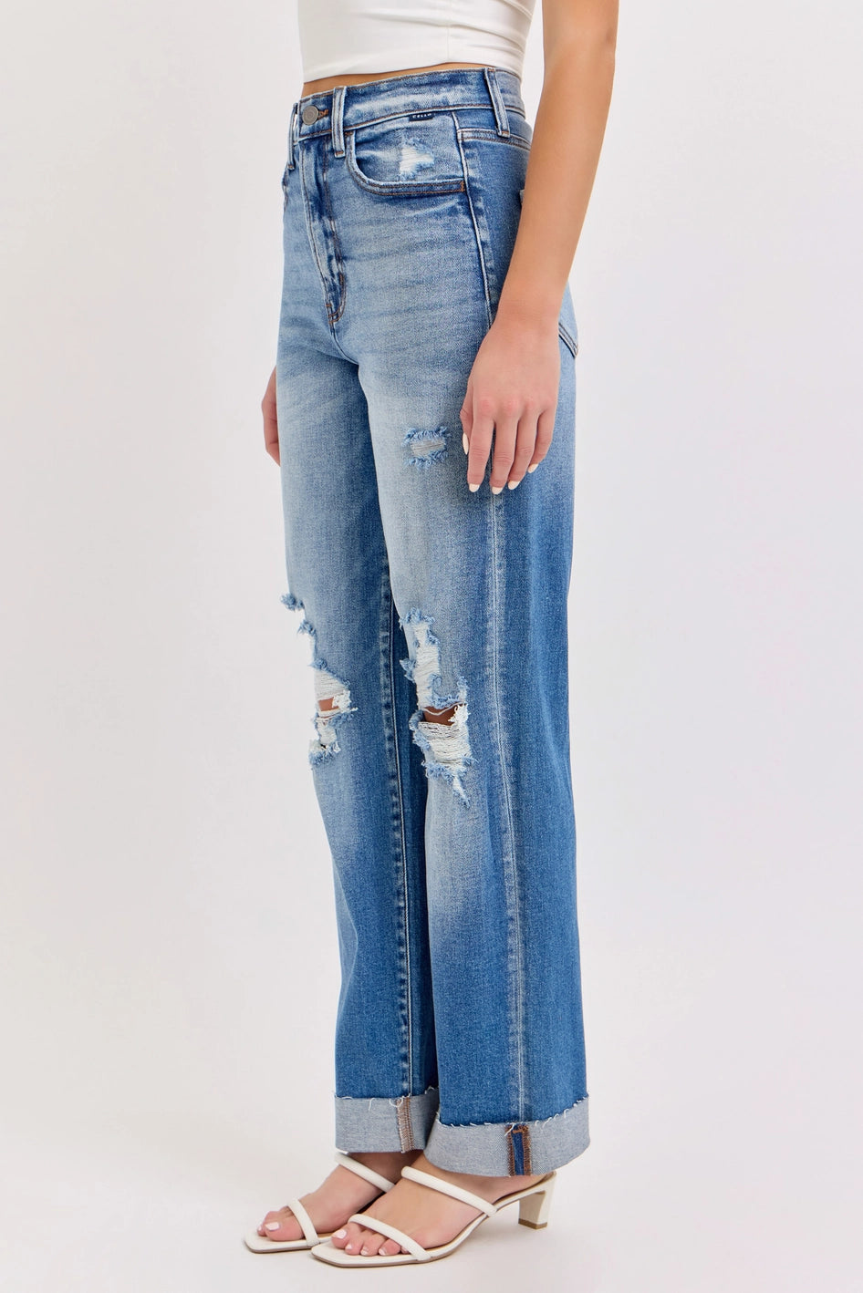 HIGH-RISE DAD JEAN W/ CUFFED HEM