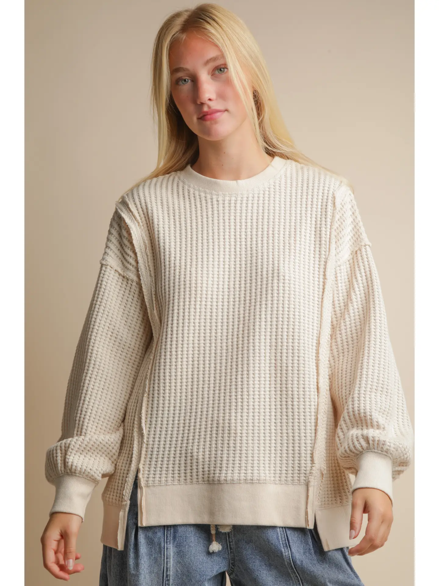 THE WEEKEND WAFFLE KNIT PULLOVER