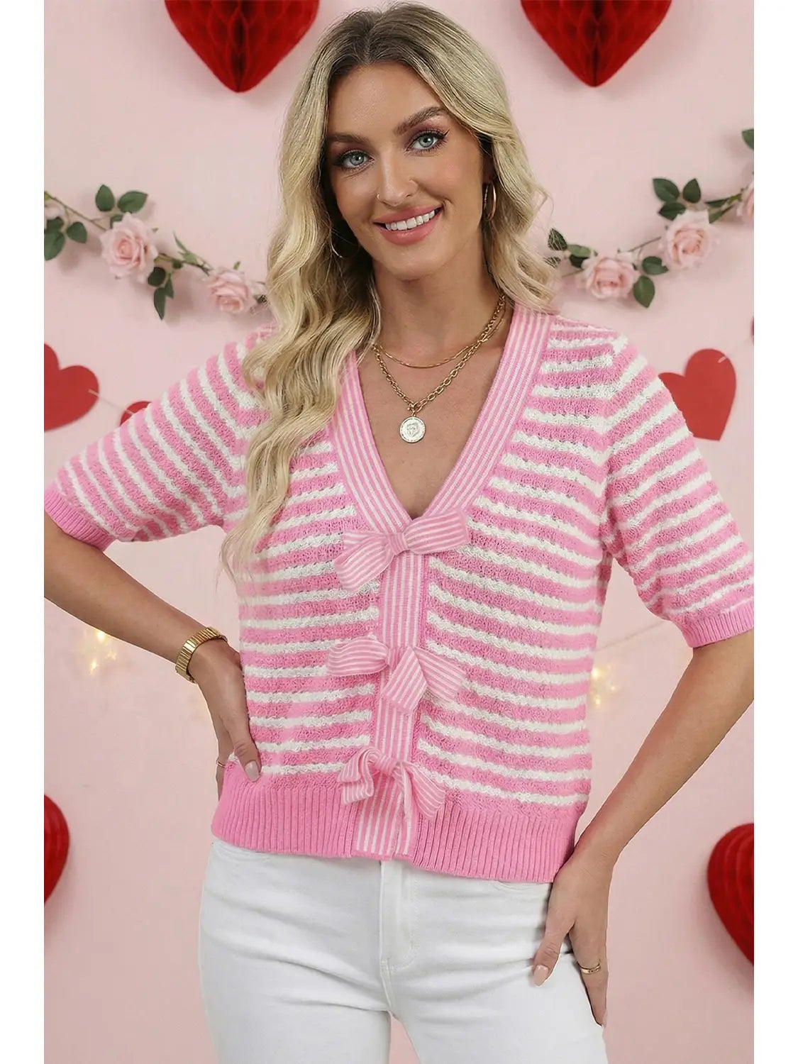 THE BLUSHING BOW CARDIGAN
