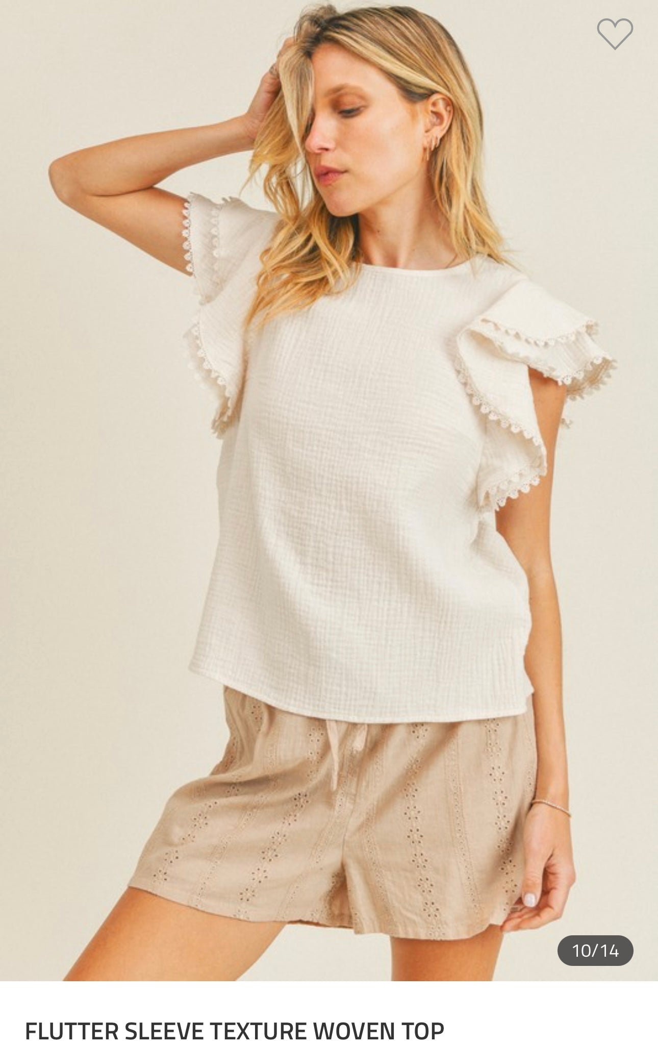 Flutter woven top
