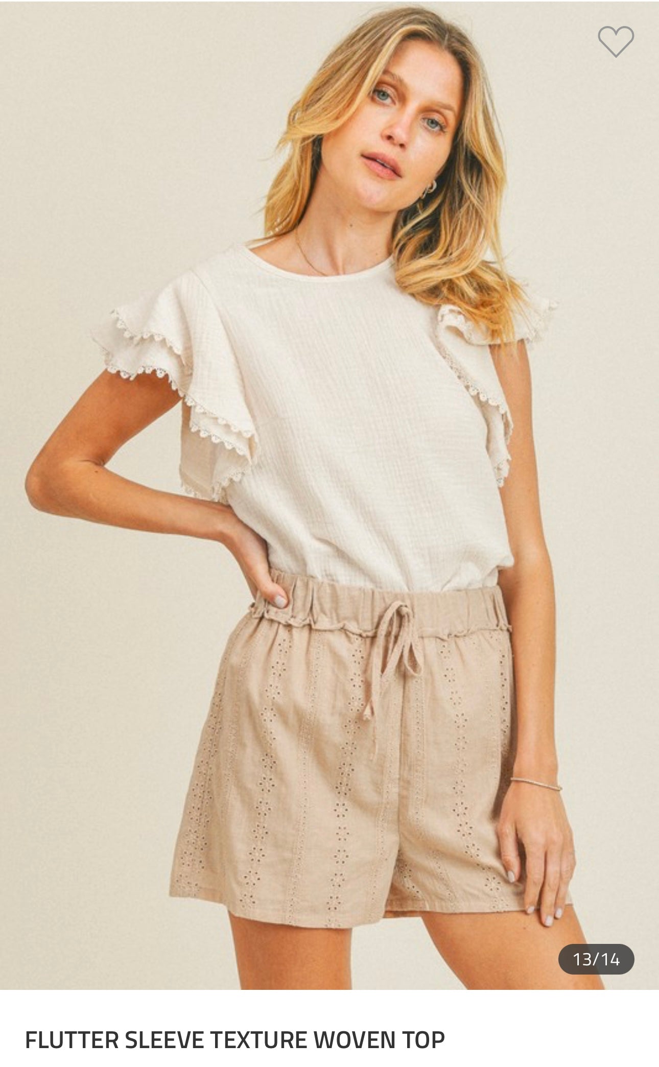 Flutter woven top