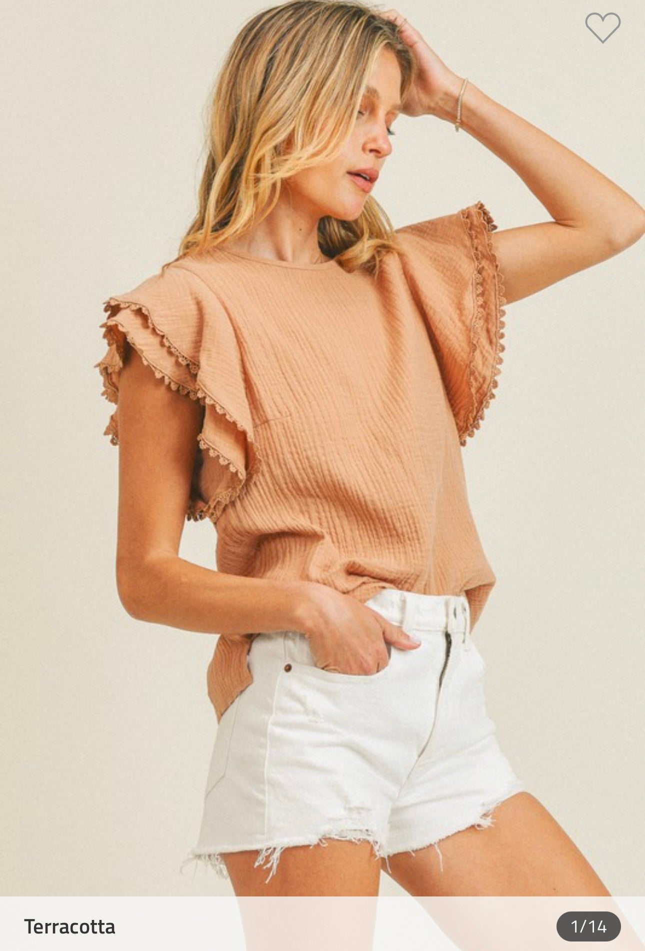 Flutter woven top