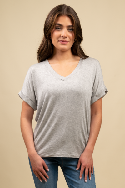 GREY V-NECK BASIC