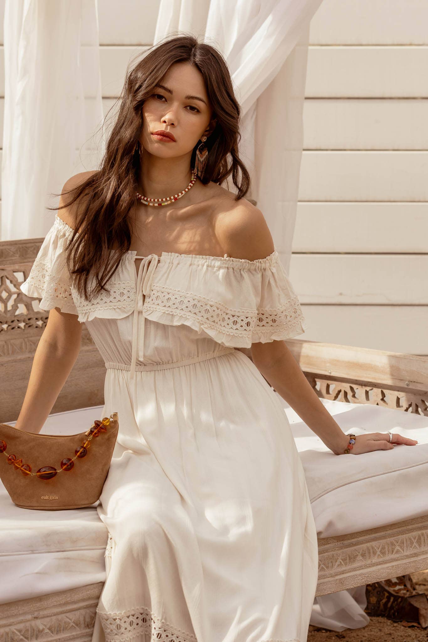 OFF-SHOULDER MIDI DRESS