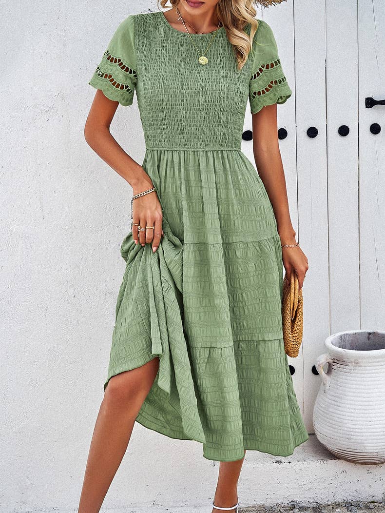 Smocked Tiered Dress