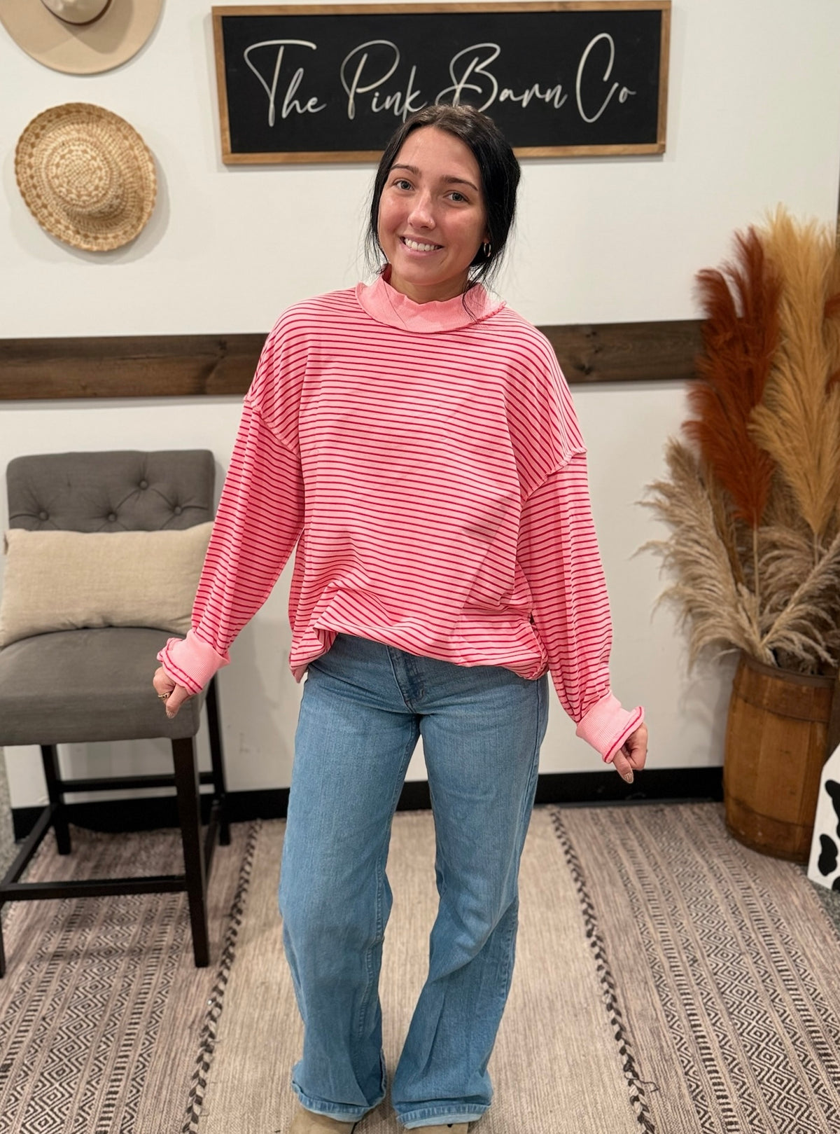THE BERRY SWEET STRIPED MOCKNECK