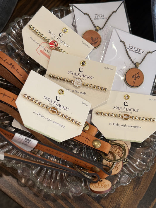 THE GAME DAY GOLD BEADED BRACELET