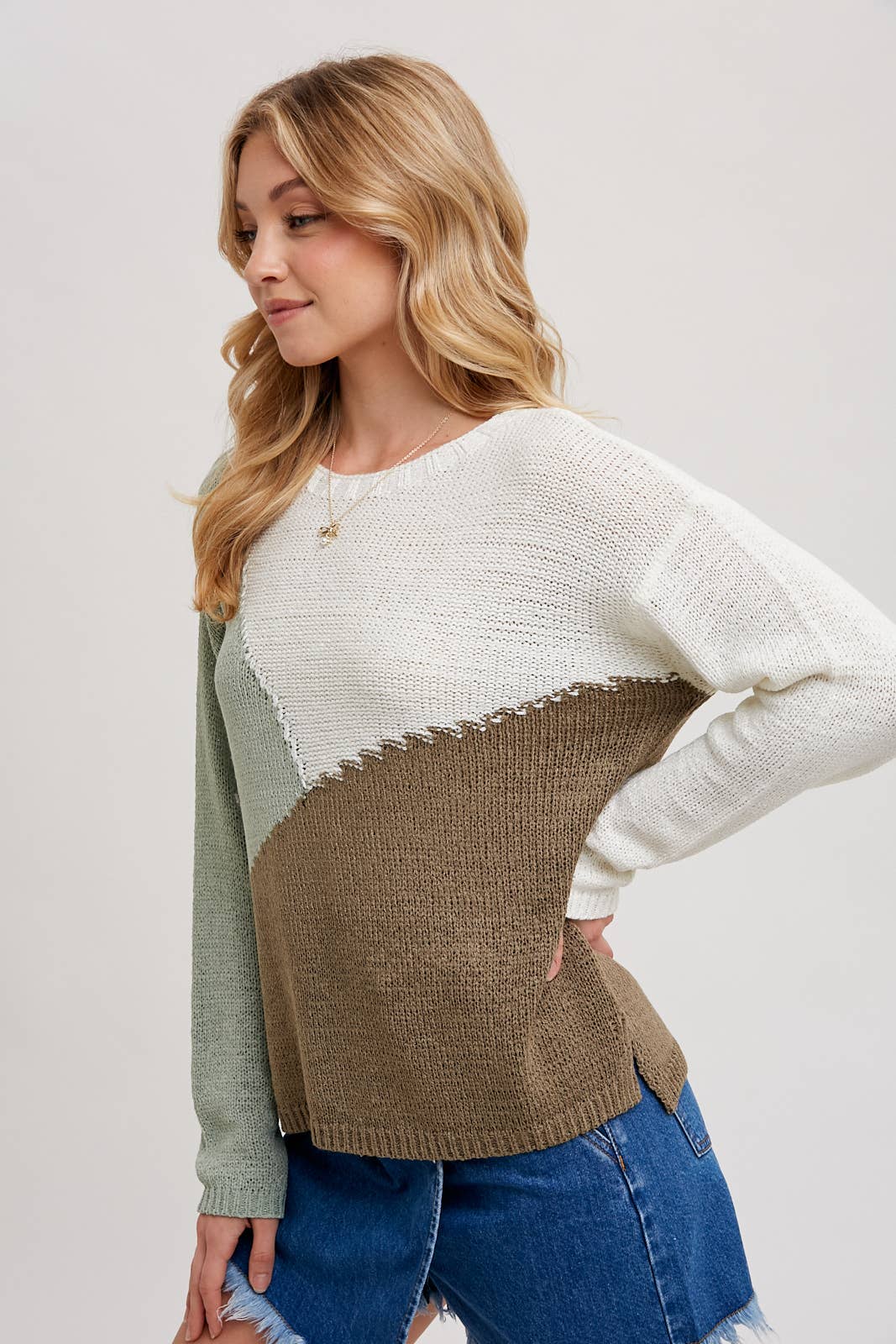 GEOMETRIC COLORBLOCK SWEATER