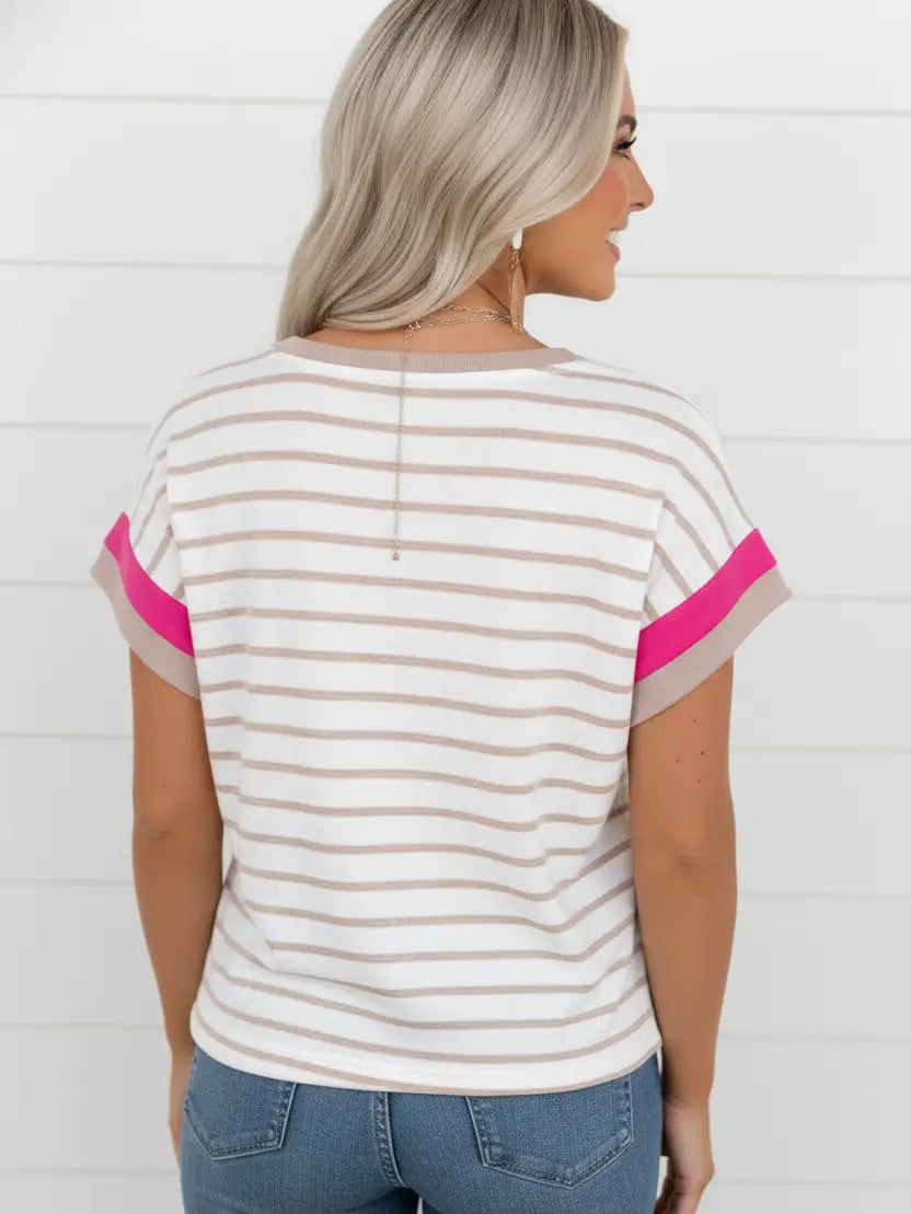 THE PINK LEMONADE STRIPE TEE
