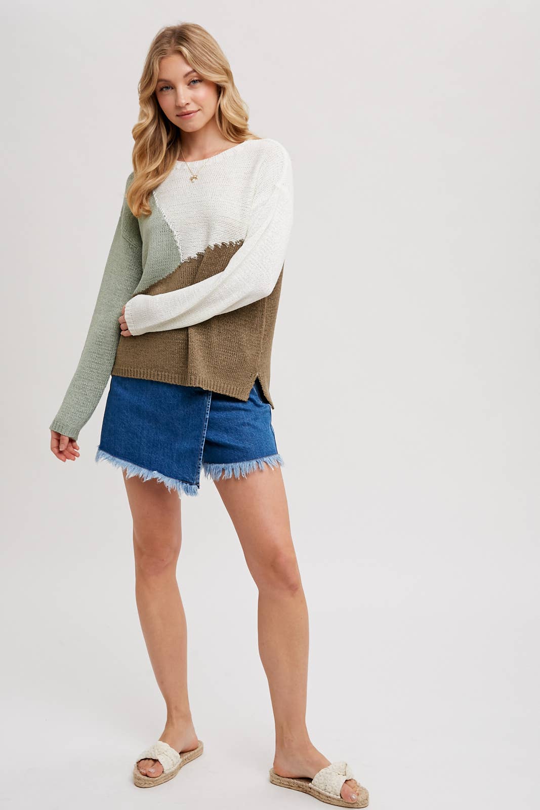 GEOMETRIC COLORBLOCK SWEATER