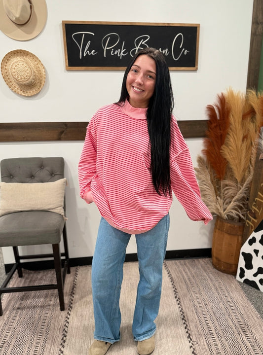 THE BERRY SWEET STRIPED MOCKNECK
