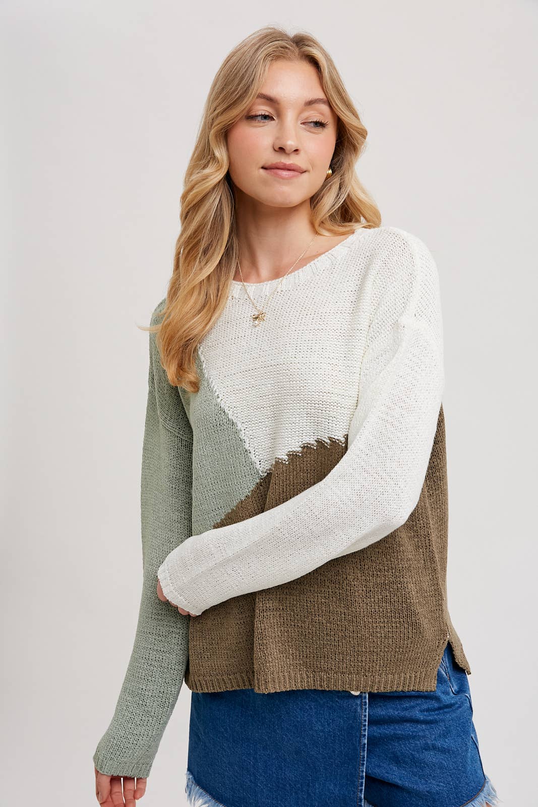 GEOMETRIC COLORBLOCK SWEATER