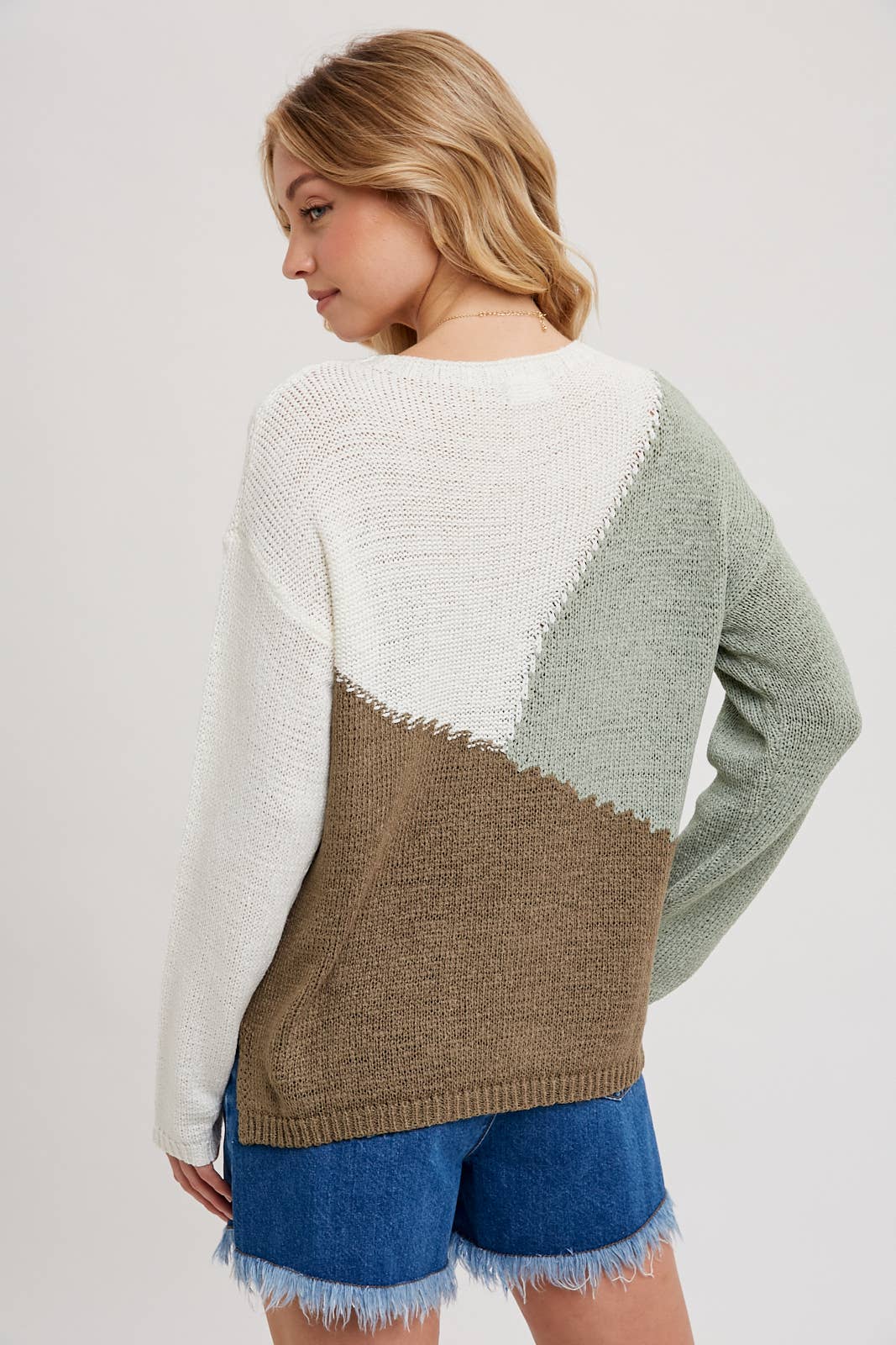 GEOMETRIC COLORBLOCK SWEATER