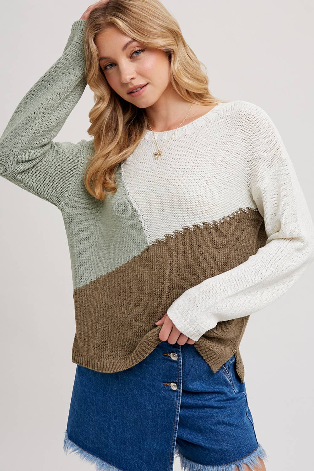 GEOMETRIC COLORBLOCK SWEATER