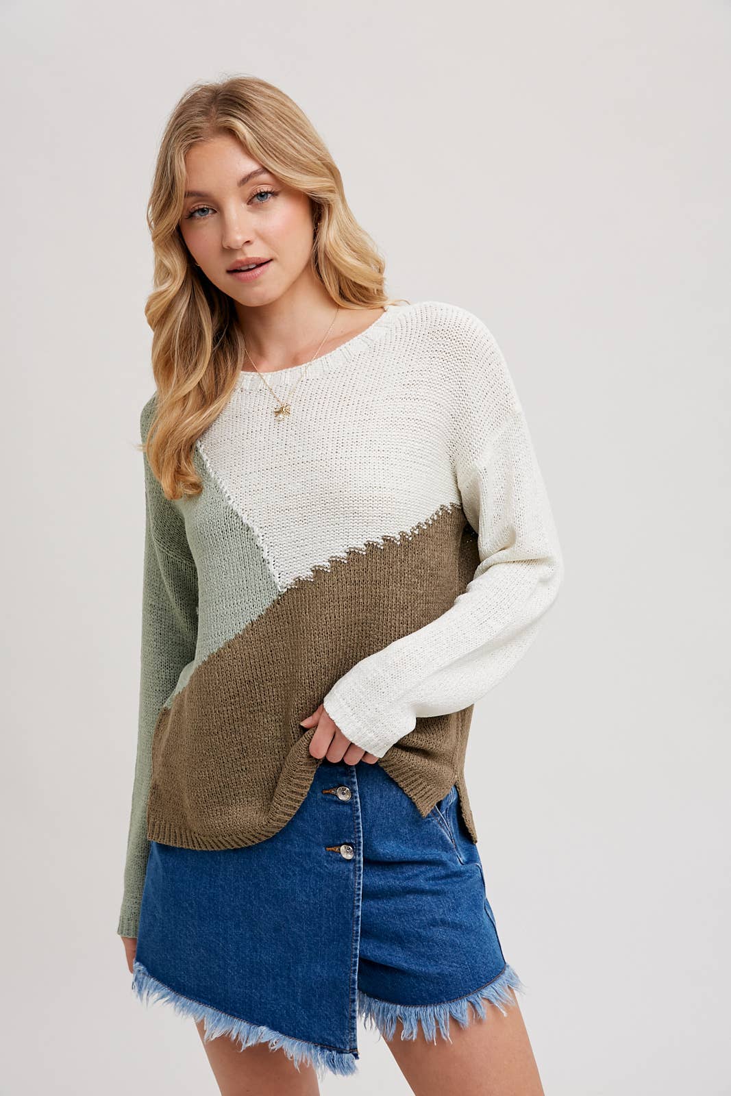 GEOMETRIC COLORBLOCK SWEATER