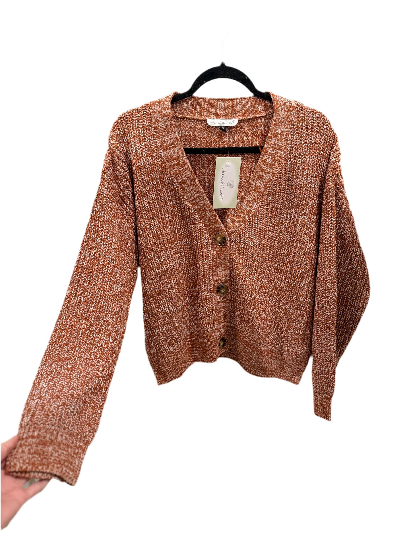 KEREN HART ORANGE CARDIGAN