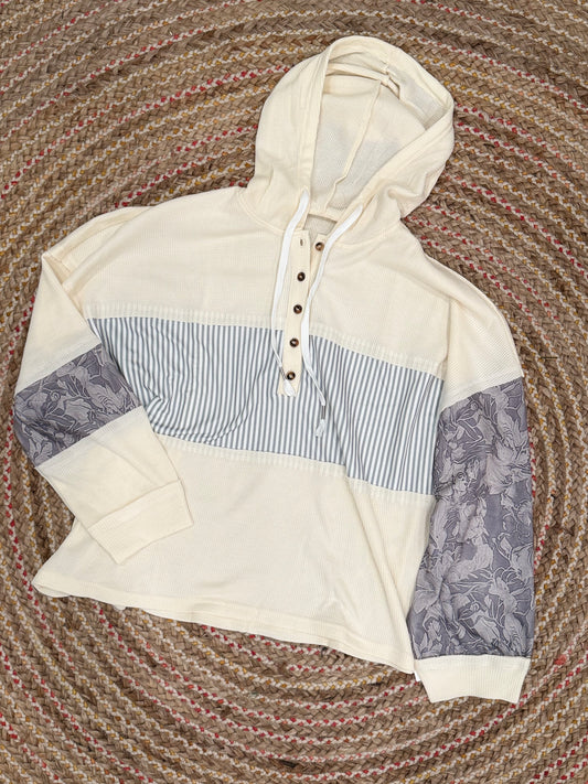 THE MEADOW LANE MIXED PRINT HOOD