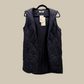 LONG NAVY HOODED VEST