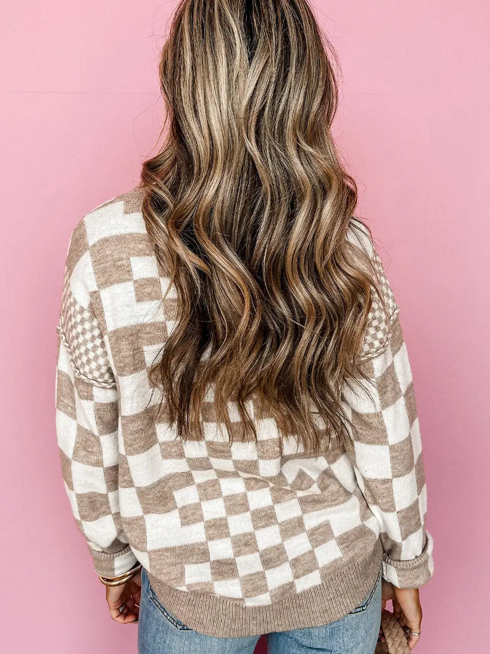 MODERN CHECKER KNIT SWEATER