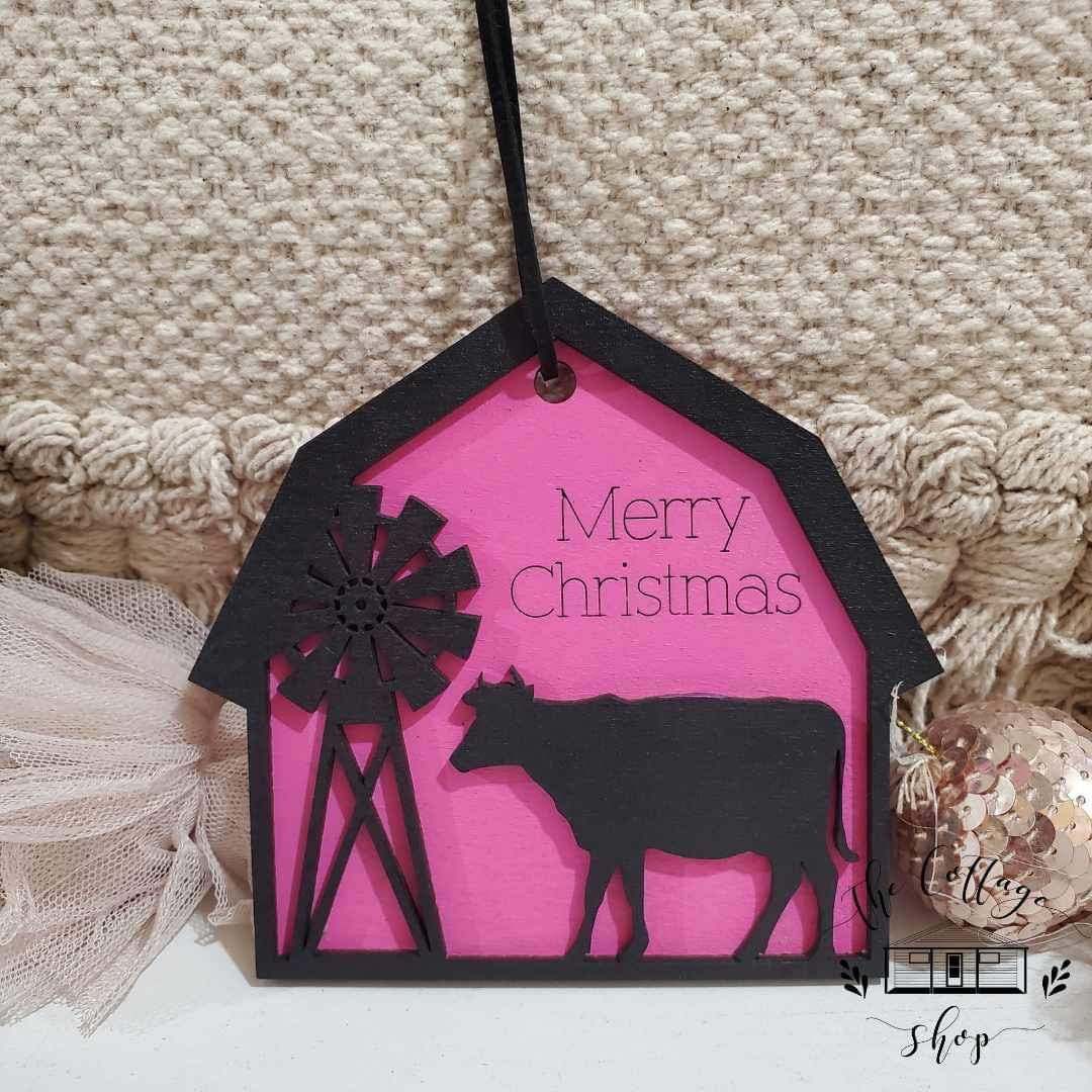 Pink Barn Ornaments