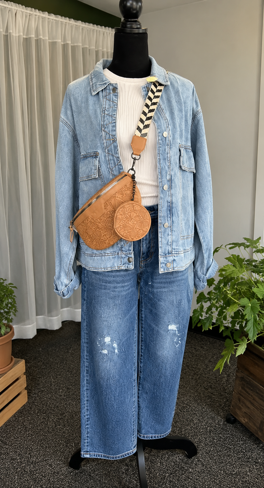 THE LACE & LEATHER CROSSBODY BAG