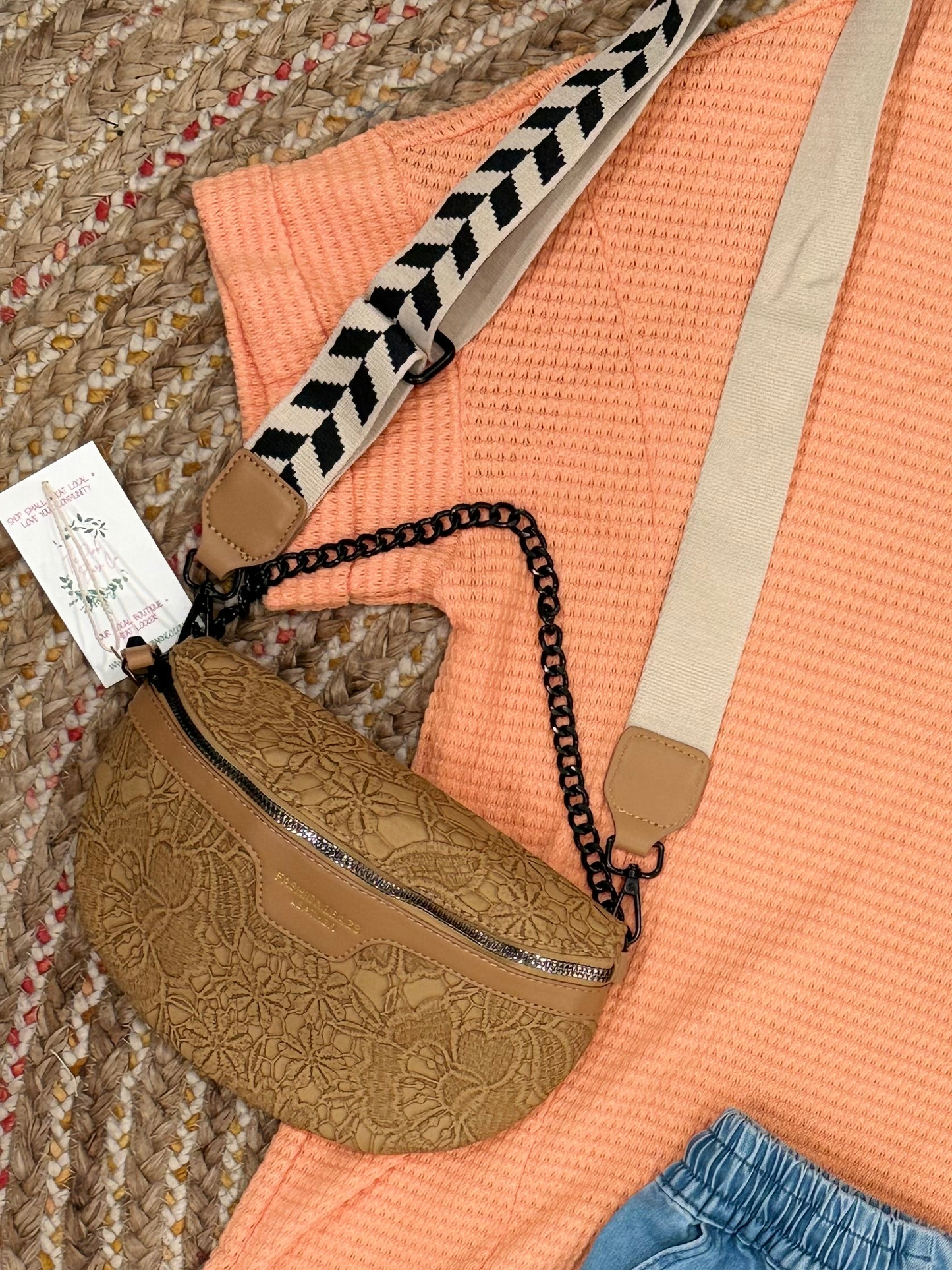 THE LACE & LEATHER CROSSBODY BAG
