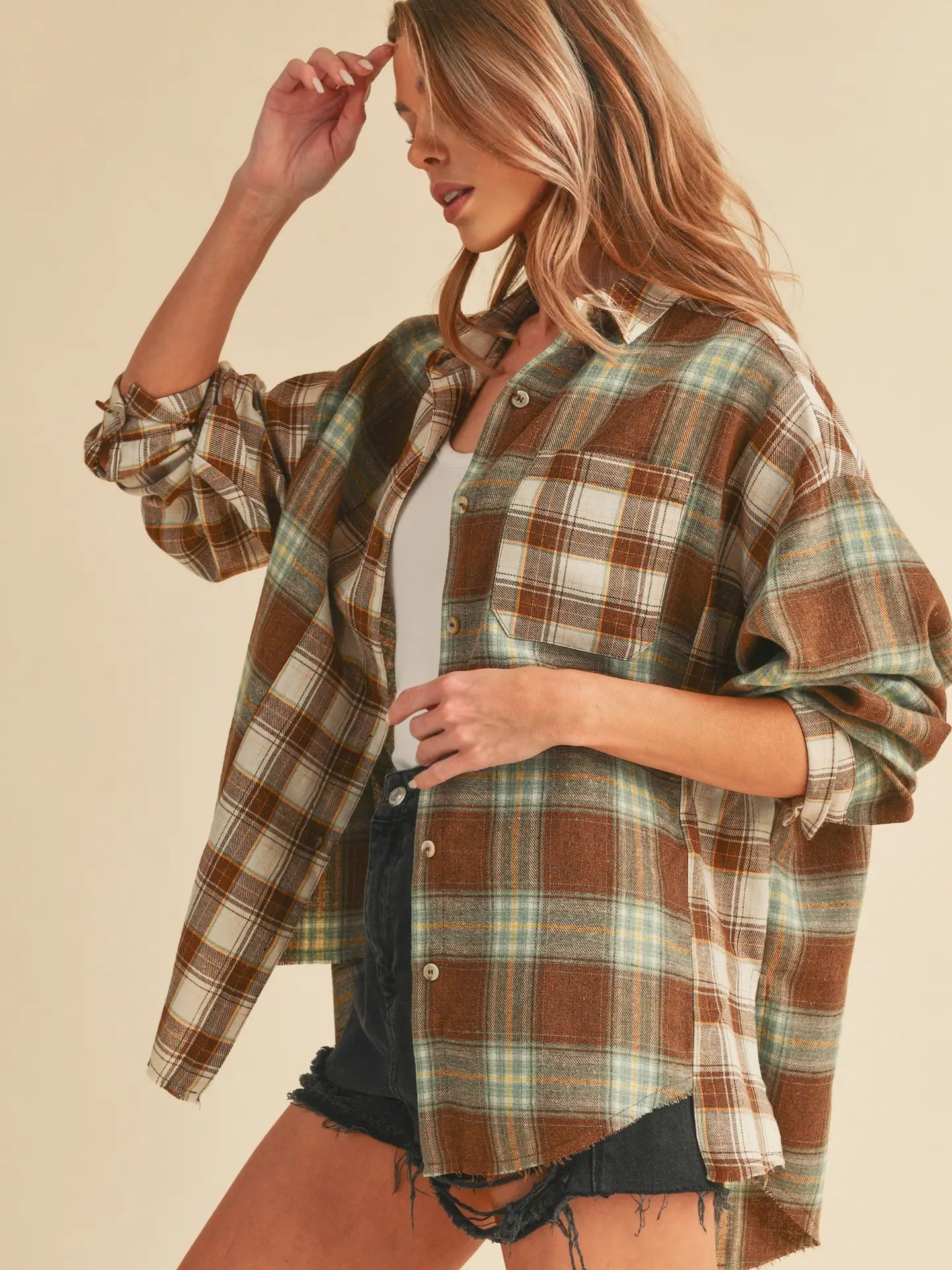 RUST + SAGE PLAID FLANNEL