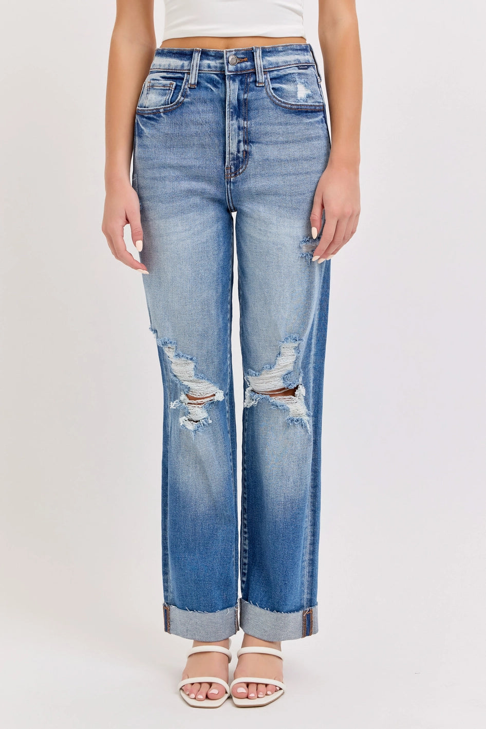 HIGH-RISE DAD JEAN W/ CUFFED HEM