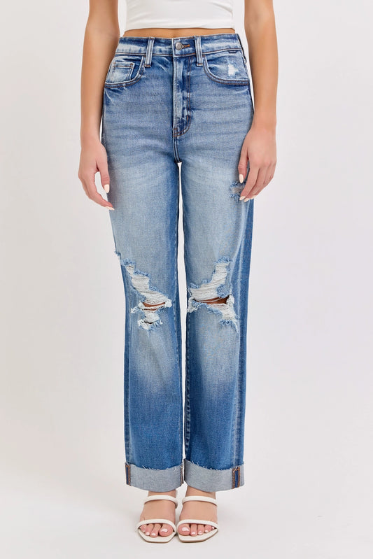 HIGH-RISE DAD JEAN W/ CUFFED HEM