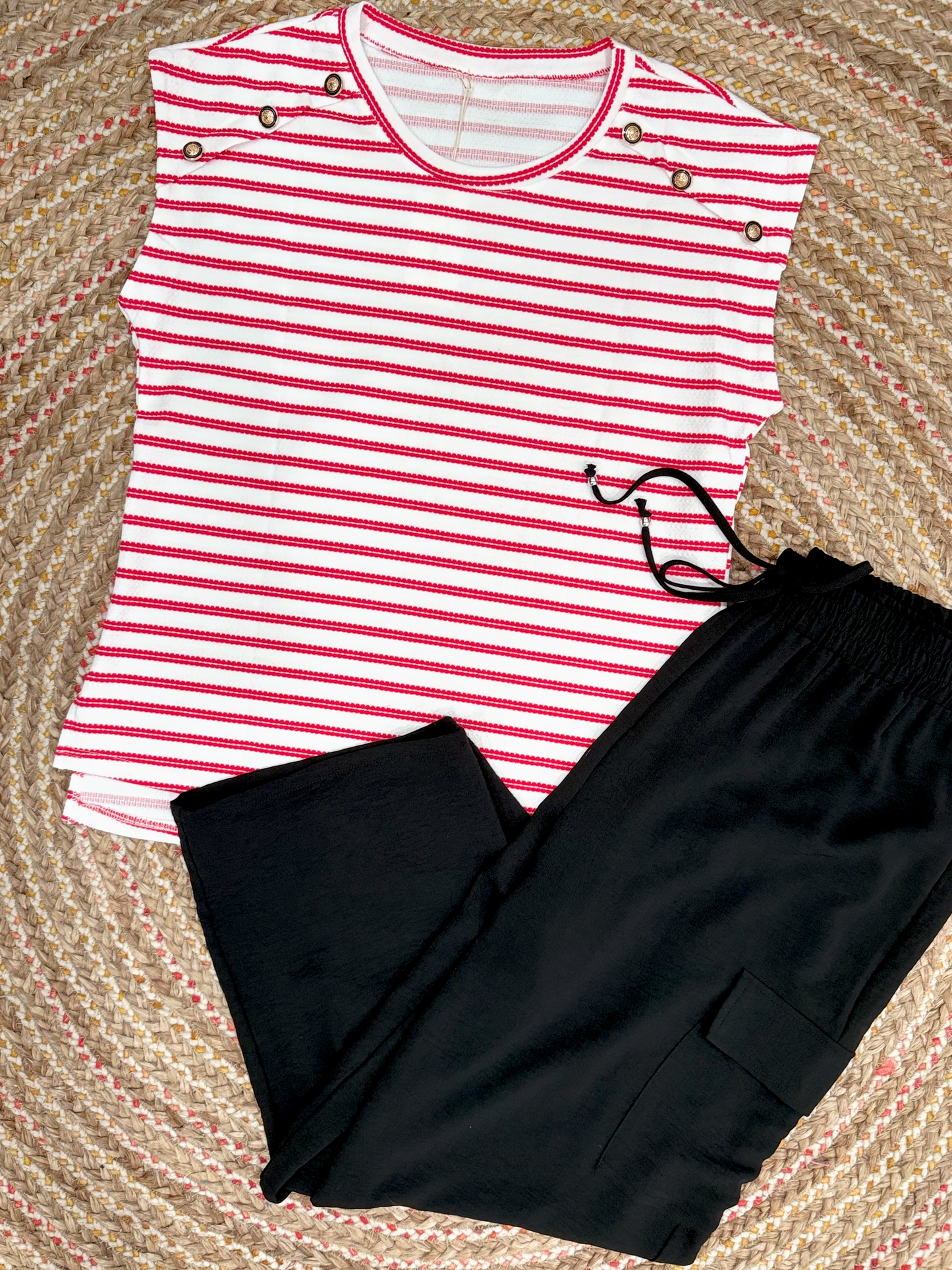 THE STRIPED BUTTON BLOUSE