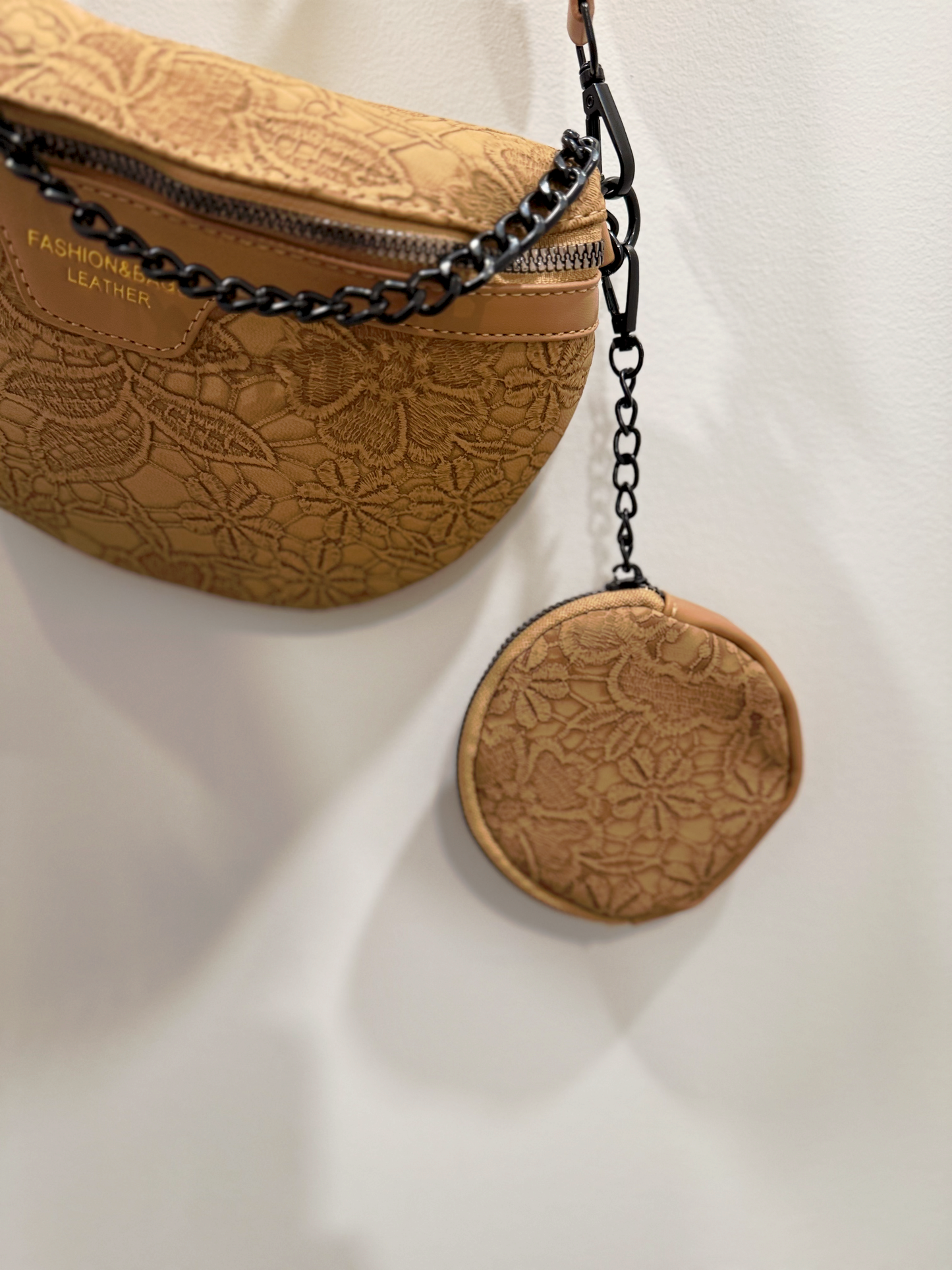 THE LACE & LEATHER CROSSBODY BAG