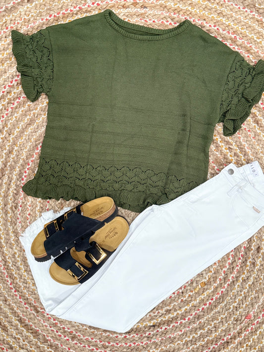 THE OLIVE YOU FOREVER KNIT TOP