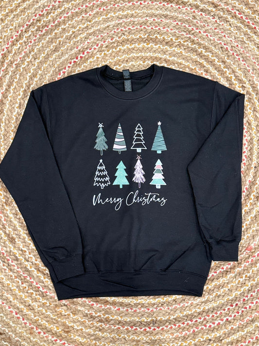 MERRY CHRISTMAS TREES CREWNECK