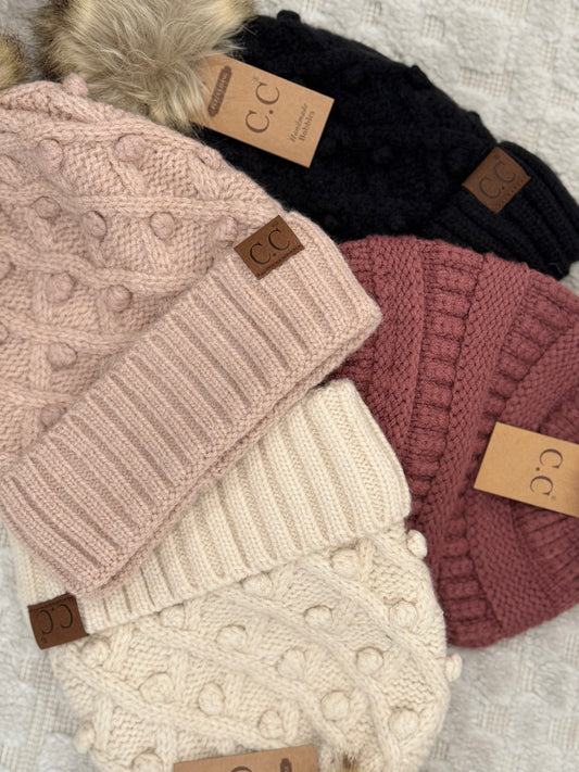 CC BEANIE WITH POMPOM