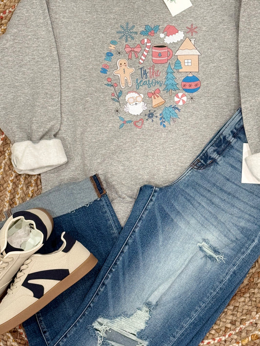 TIS THE SEASON DOODLES CREWNECK
