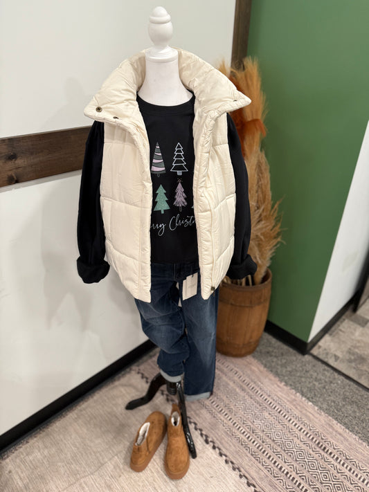 CREAM QUILTED PUFFER