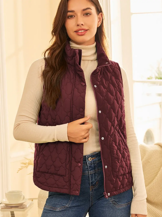 THE FLOWER QUILTED PUFF VEST