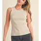 RIBBED KNITTED SLEEVELESS TANK
