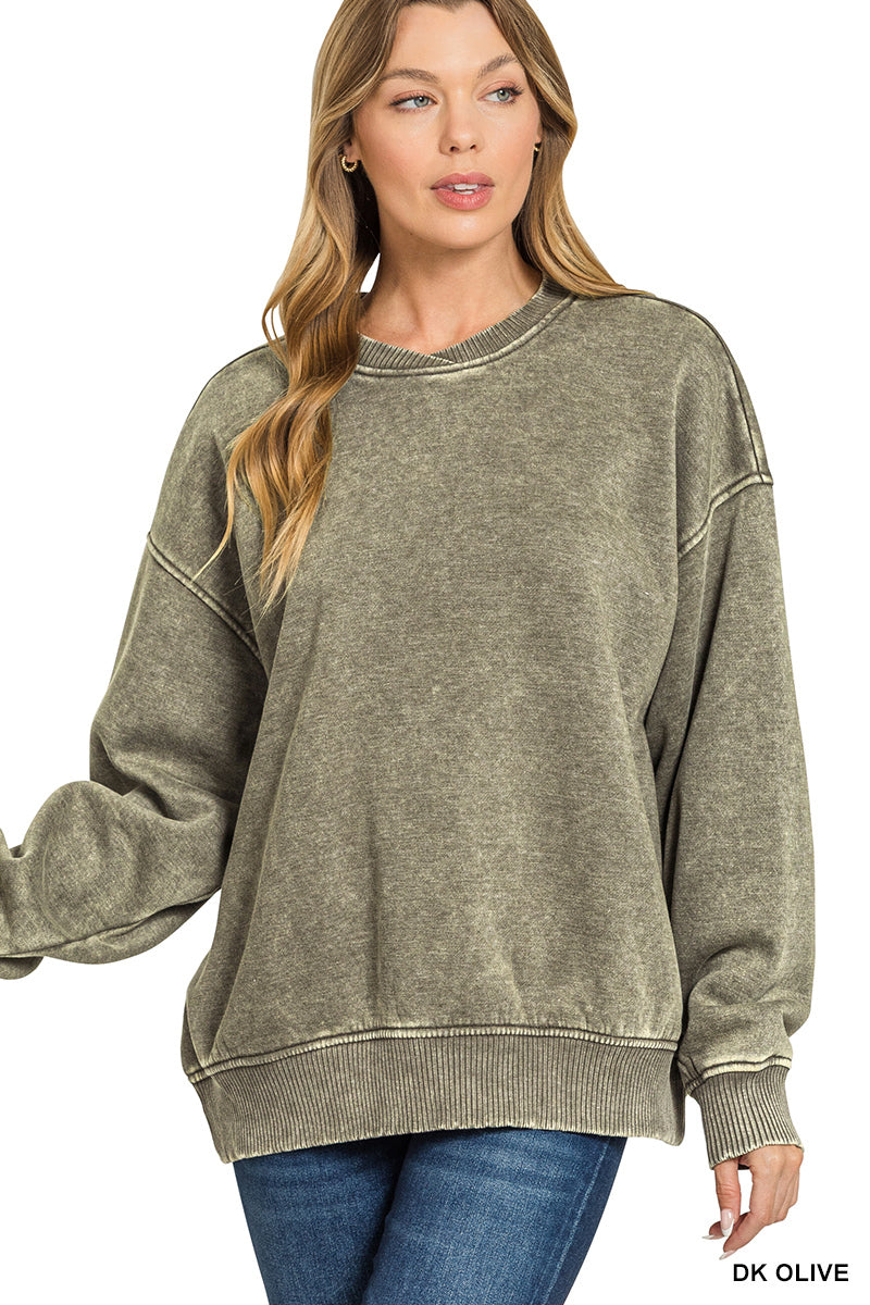 COZY COMFORT TWIST NECK CREW