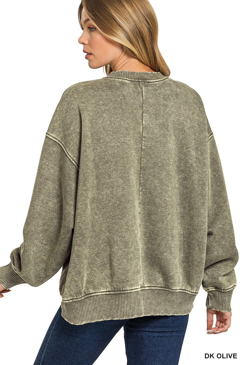 COZY COMFORT TWIST NECK CREW