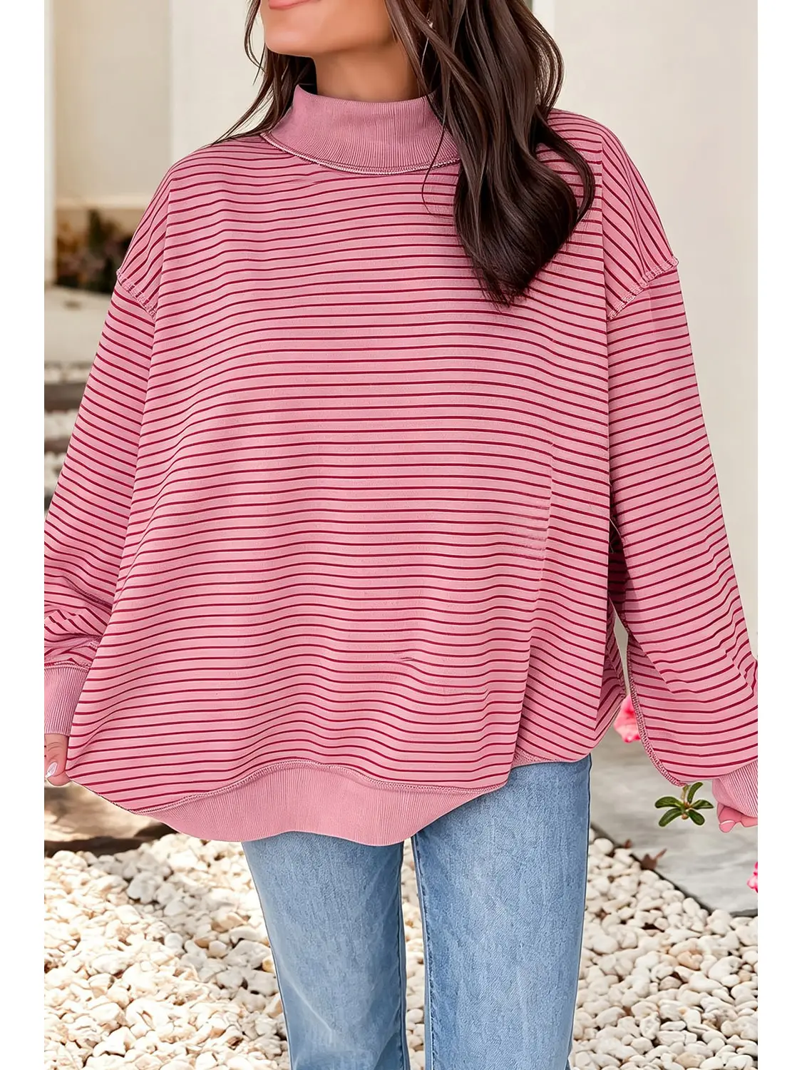 THE BERRY SWEET STRIPED MOCKNECK