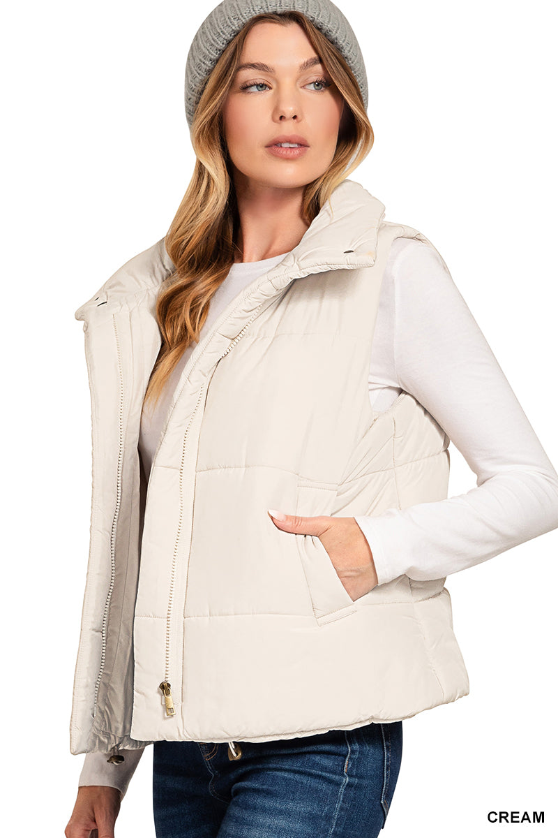 CREAM QUILTED PUFFER