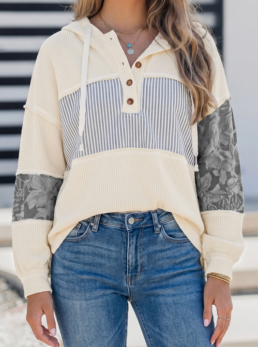 THE MEADOW LANE MIXED PRINT HOOD