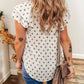 BOHO PATTERN RUFFLED SLEEVE V-NECK BLOUSE