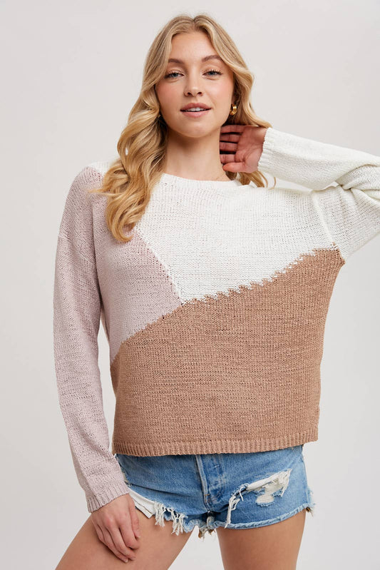 GEOMETRIC COLORBLOCK SWEATER