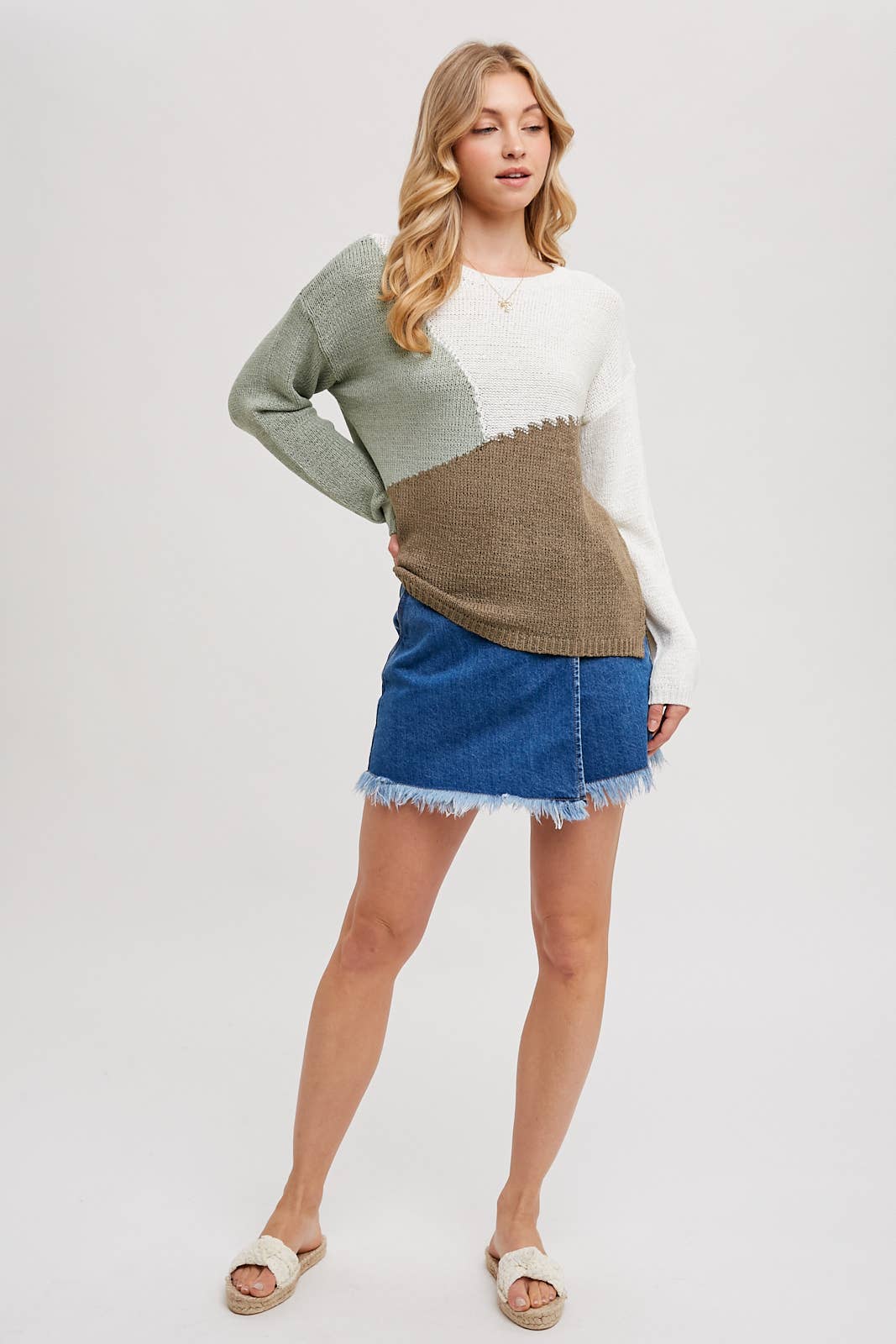 GEOMETRIC COLORBLOCK SWEATER